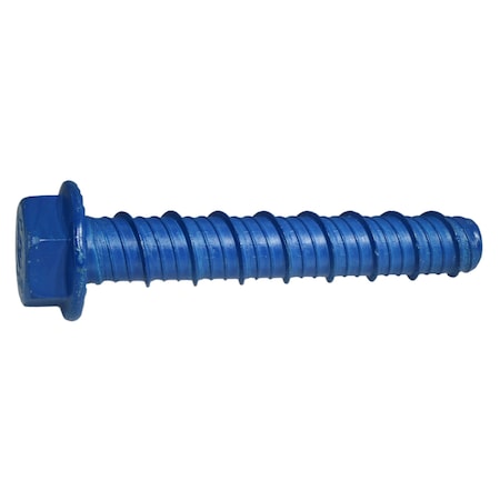 Midwest Fastener Masonry Screw, 5/8" Dia., Hex, 4 in L, Steel Blue Ruspert, 10 PK 55020
